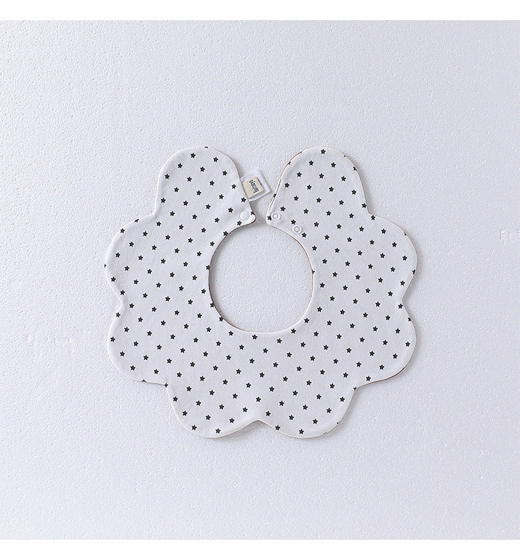 Adorable Simple Pattern Cotton Snap-on Flowers Shaped Bib-8