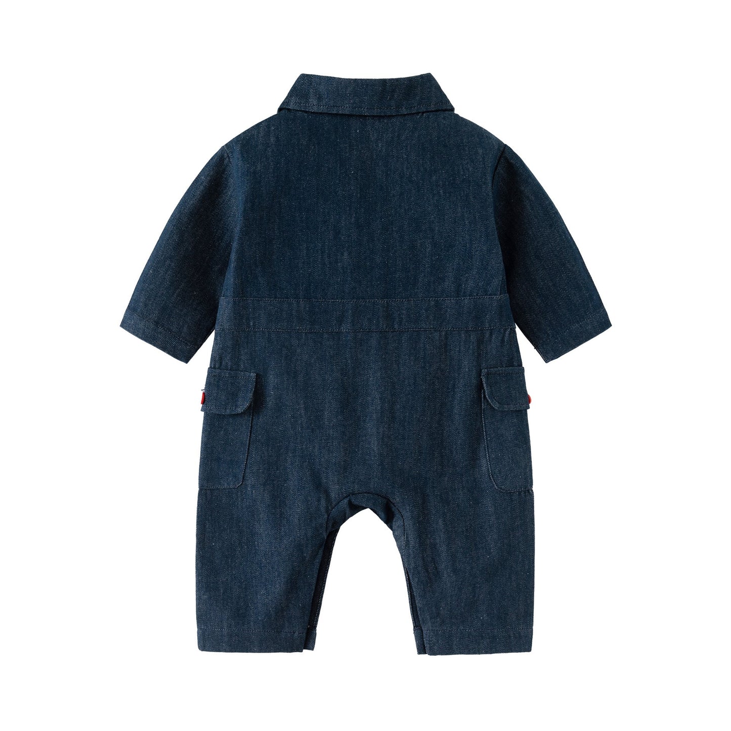 Autumn and Spring Arrival Baby Casual Embroidered Pattern Denim Rompers-1