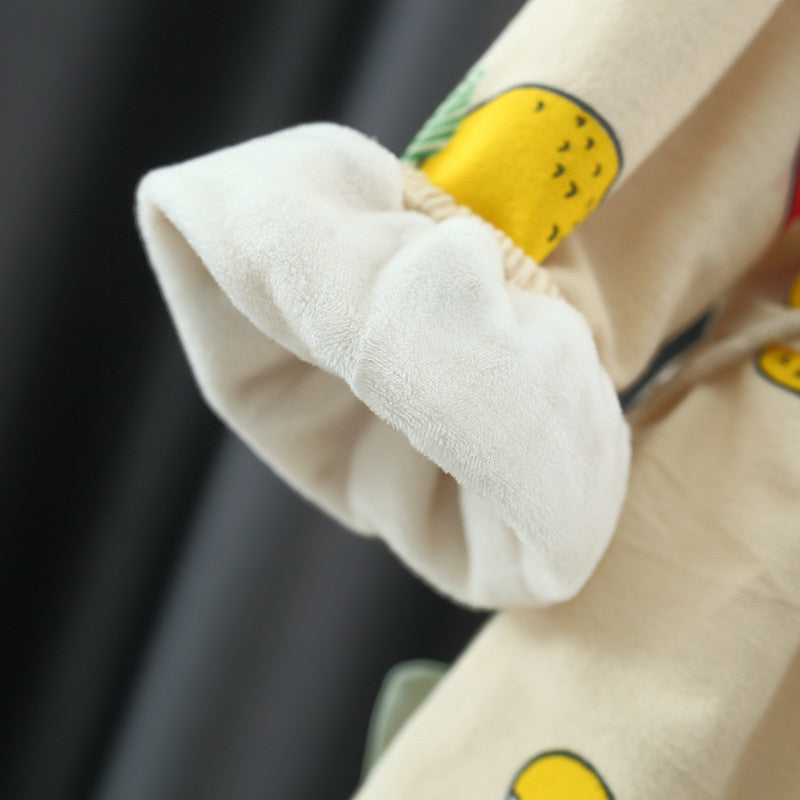 Autumn and Winter Arrival Baby Girls Long Sleeves Fruits Print Dress-4